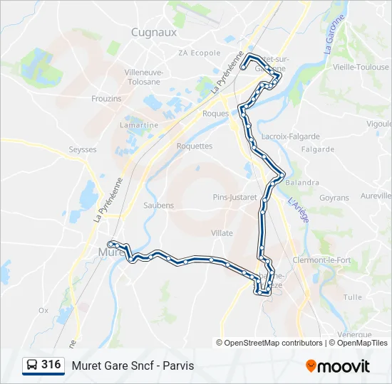 316 Bus Line Map