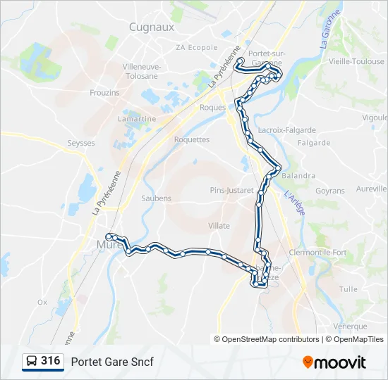 316 Bus Line Map