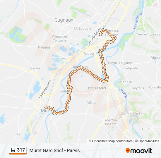 317 Bus Line Map