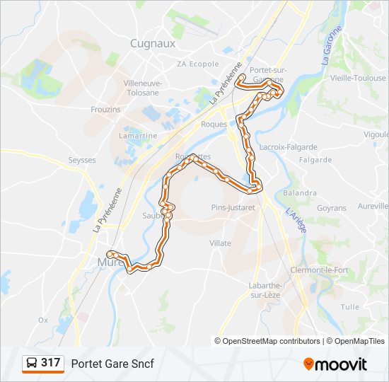 Plan de la ligne 317 de bus