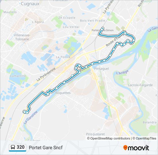 Plan de la ligne 320 de bus