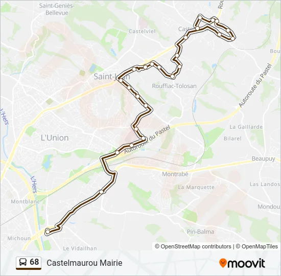 68 Bus Line Map
