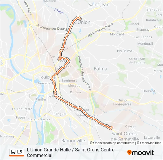 L9 Bus Line Map