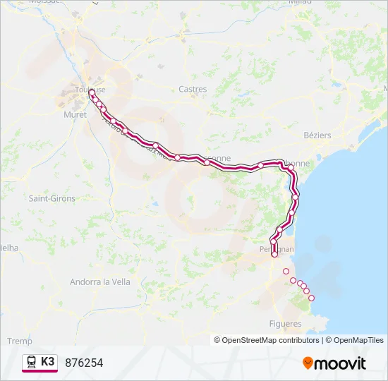 K3 Train Line Map