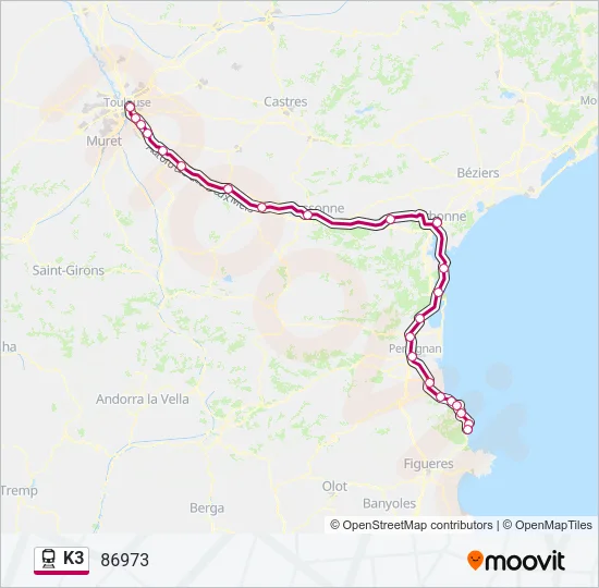 K3 Train Line Map