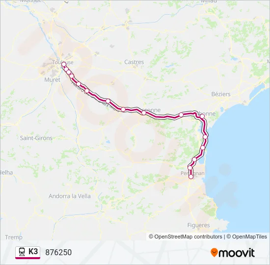 K3 Train Line Map