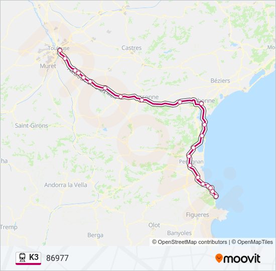 K3 train Line Map