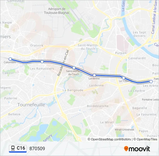 C16 Train Line Map