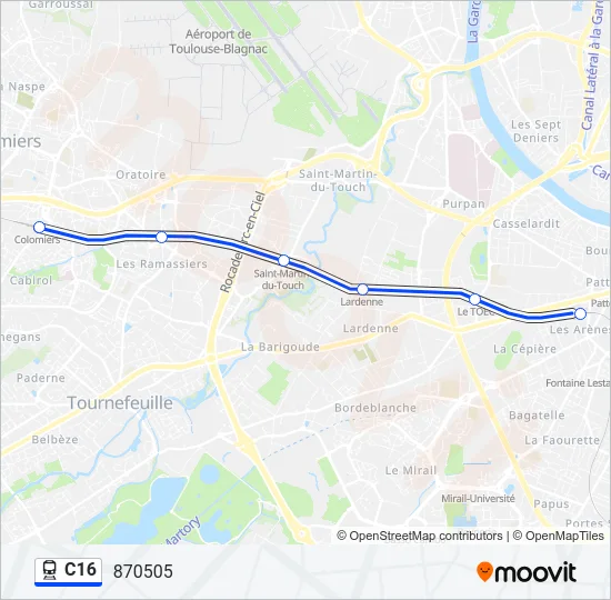 C16 Train Line Map