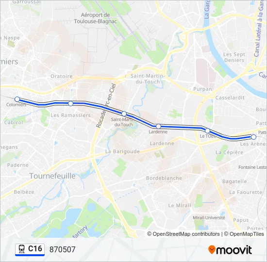 C16 Train Line Map