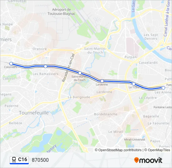 C16 Train Line Map