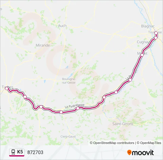 K5 Train Line Map