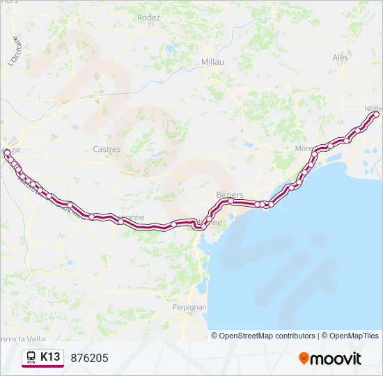 K13 Train Line Map