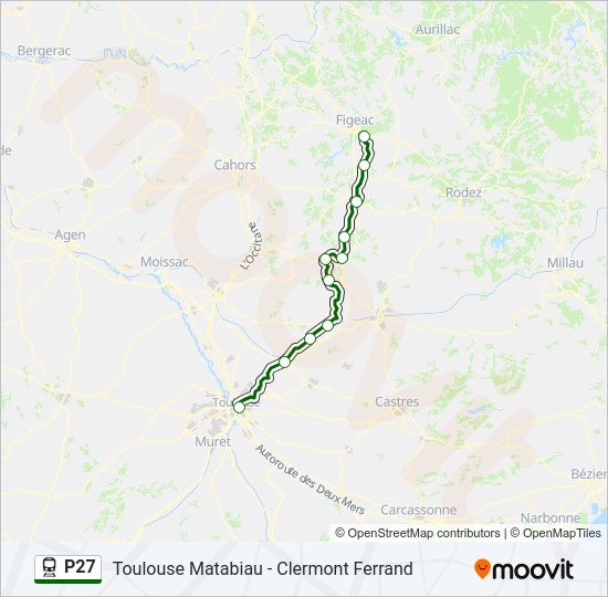 Plan de la ligne P27 de train