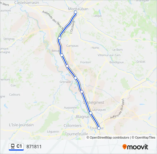 C1 Train Line Map