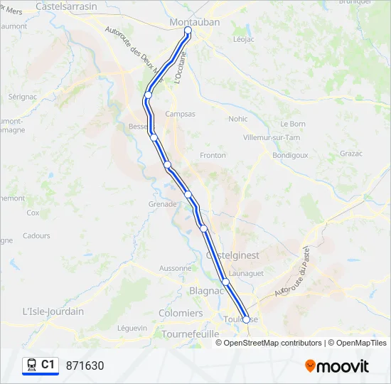 C1 Train Line Map