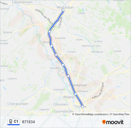 C1 Train Line Map