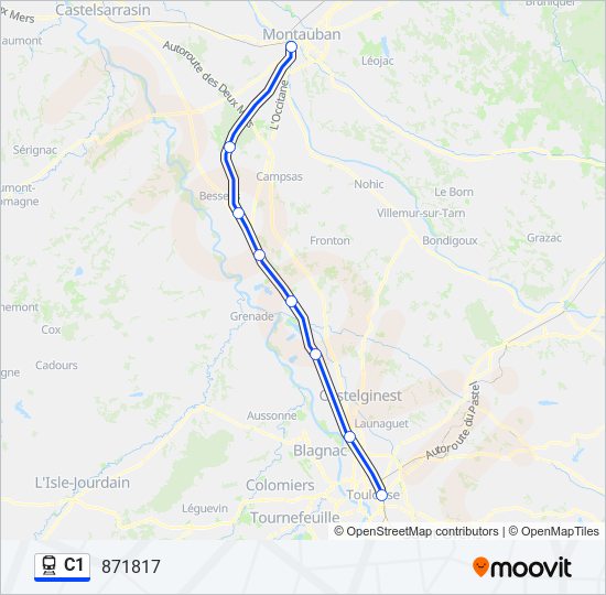 C1 train Line Map