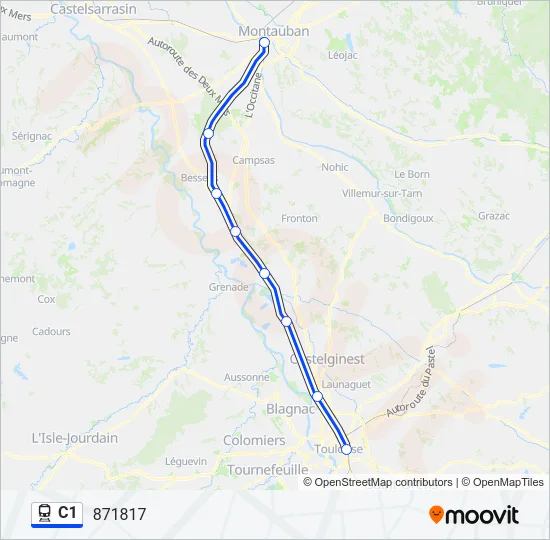 C1 Train Line Map