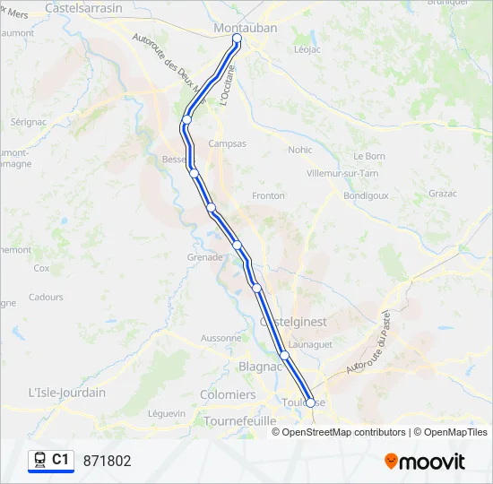 C1 Train Line Map