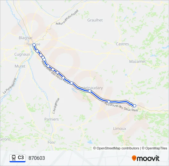 C3 Train Line Map