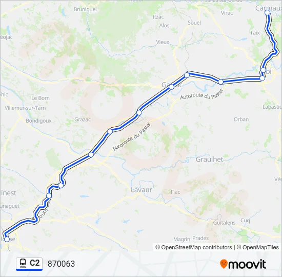 C2 Train Line Map