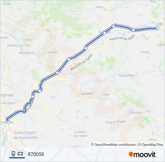 C2 Train Line Map