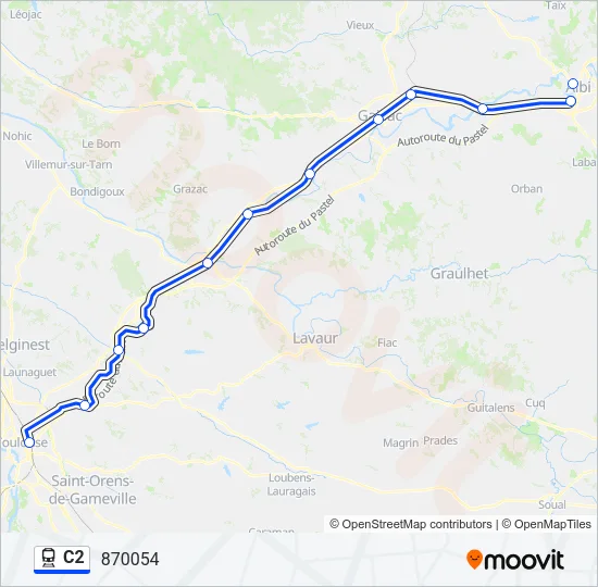 C2 Train Line Map