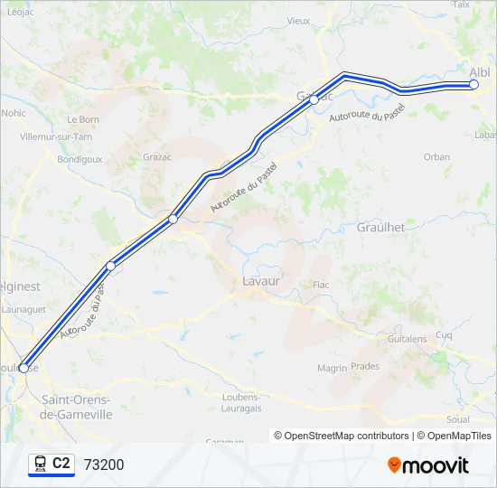 C2 Train Line Map