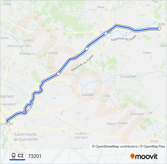 C2 Train Line Map