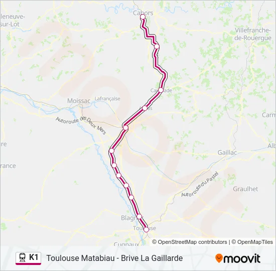 K1 Train Line Map