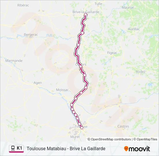 K1 Train Line Map