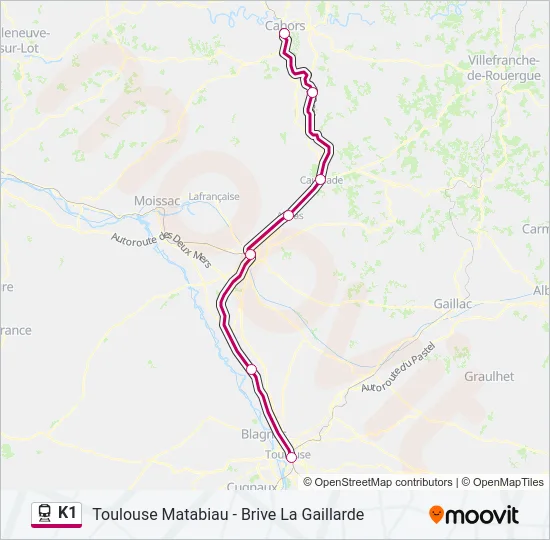 K1 Train Line Map