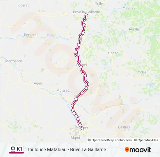 K1 Train Line Map