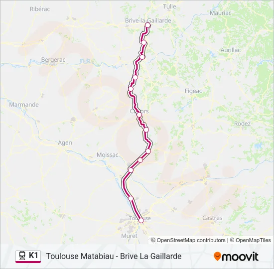 K1 Train Line Map