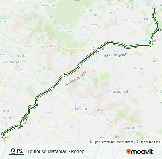 P2 Train Line Map