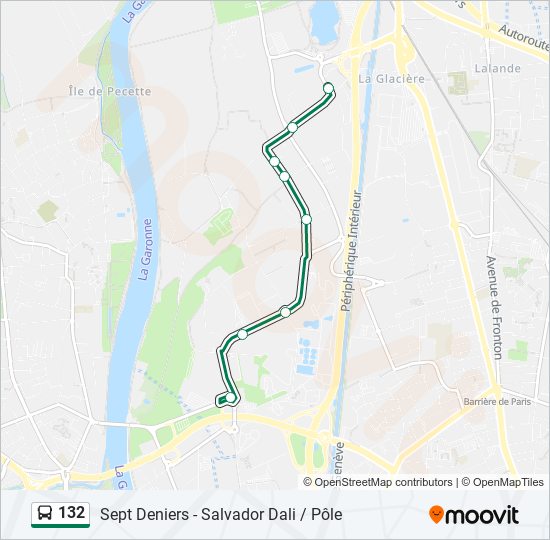 132 bus Line Map