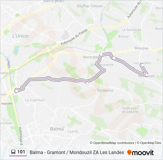 101 Bus Line Map