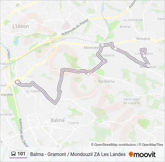 101 Bus Line Map