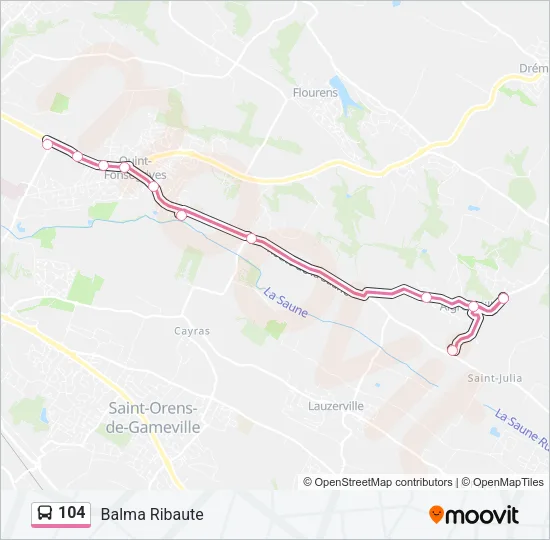 104 Bus Line Map