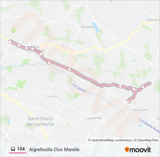 104 Bus Line Map