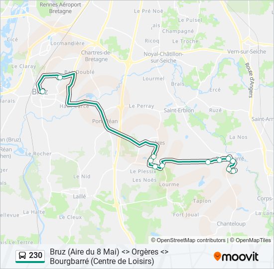 230 bus Line Map