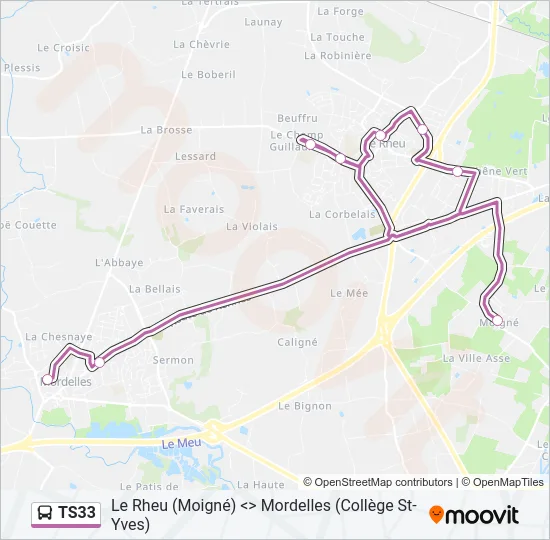 TS33 Bus Line Map