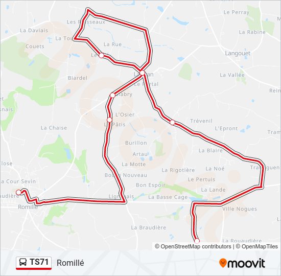 TS71 bus Line Map