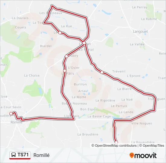 TS71 Bus Line Map