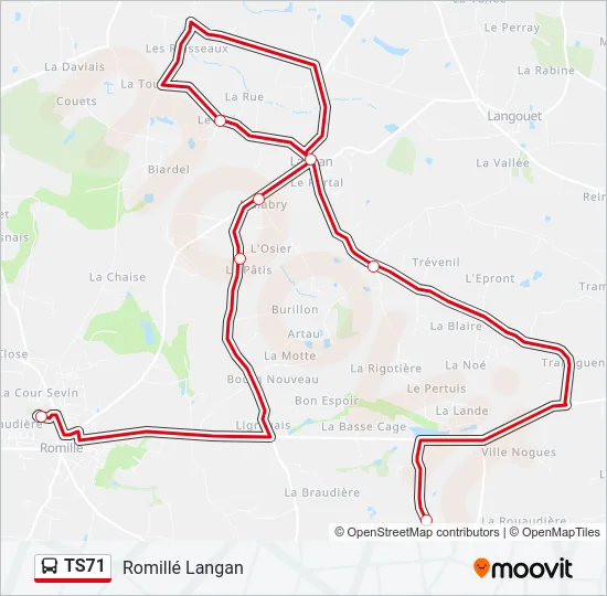 TS71 Bus Line Map