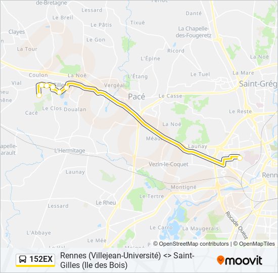 152EX bus Line Map