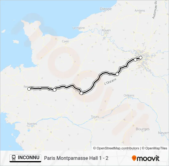 INCONNU Train Line Map