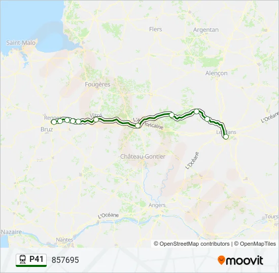 Plan de la ligne P41 de train