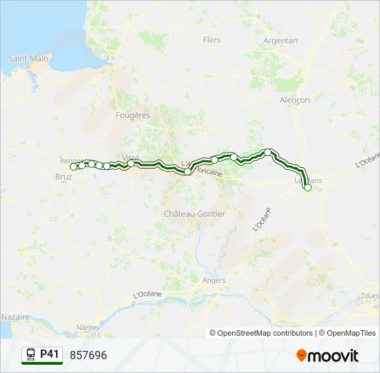 Plan de la ligne P41 de train